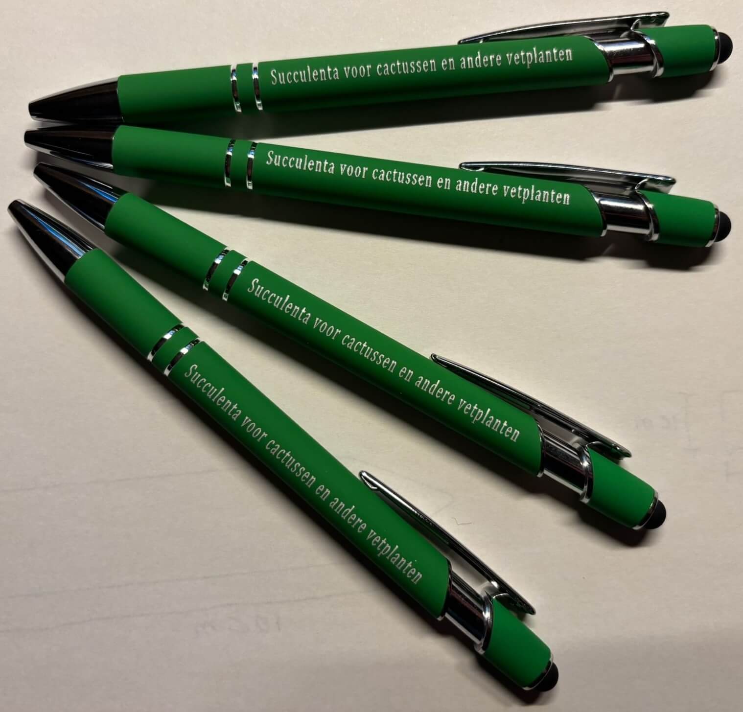 Groene pen met tekst